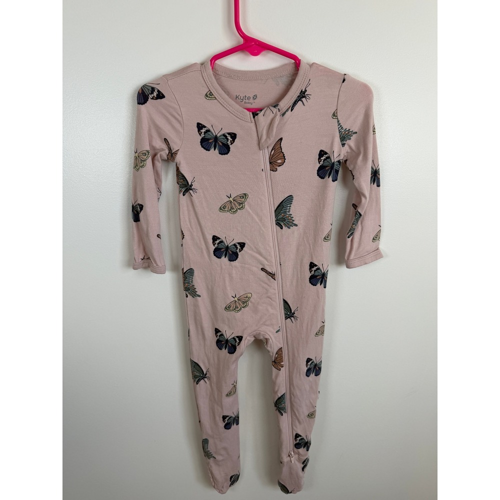 Kyte Baby Butterfly Bamboo Rayon Footie Pink 6-12 Months